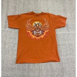 vintage harley davidson shirt mens medium orange 2000s y2k Toledo Ohio eagle